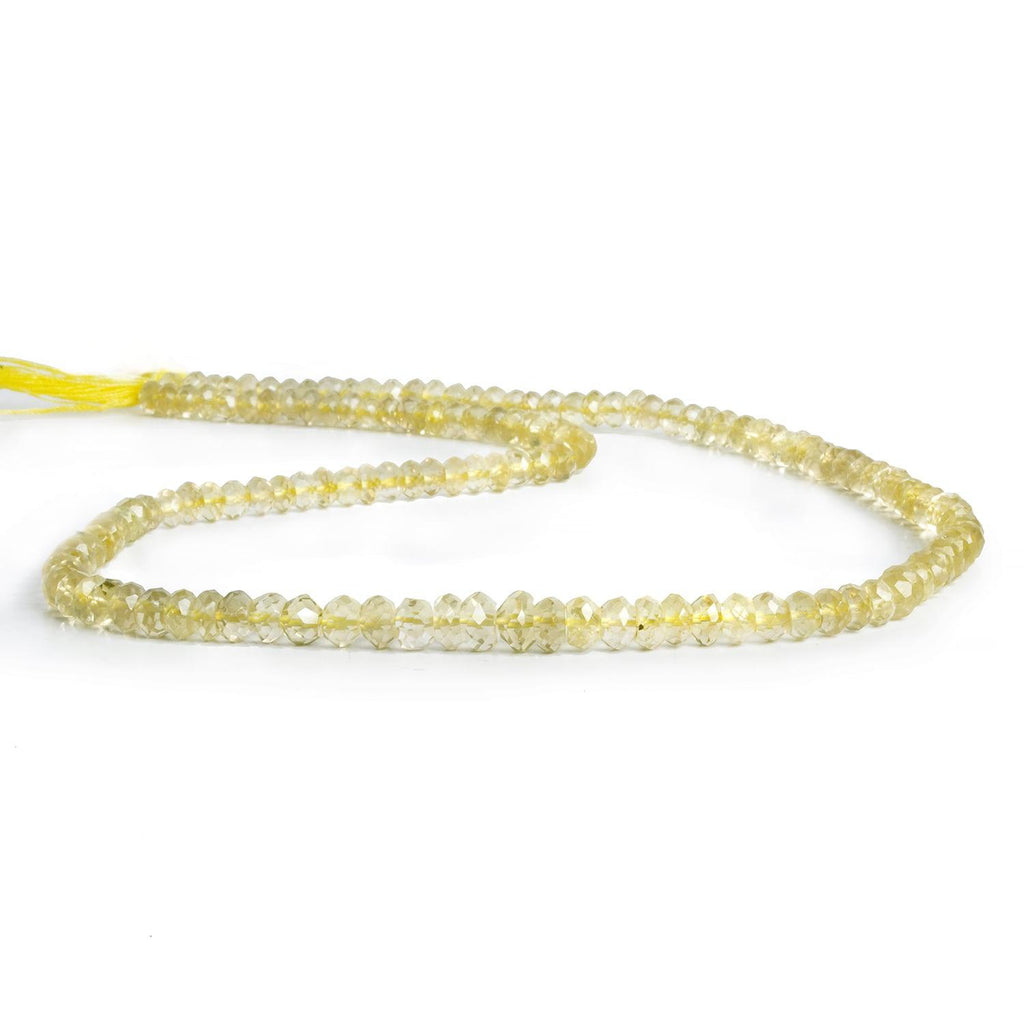 3-mm Lemon Quartz Faceted Rondelle Beads 14 inch 140 pieces - The Bead Traders
