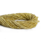 3-mm Lemon Quartz Faceted Rondelle Beads 14 inch 140 pieces - The Bead Traders