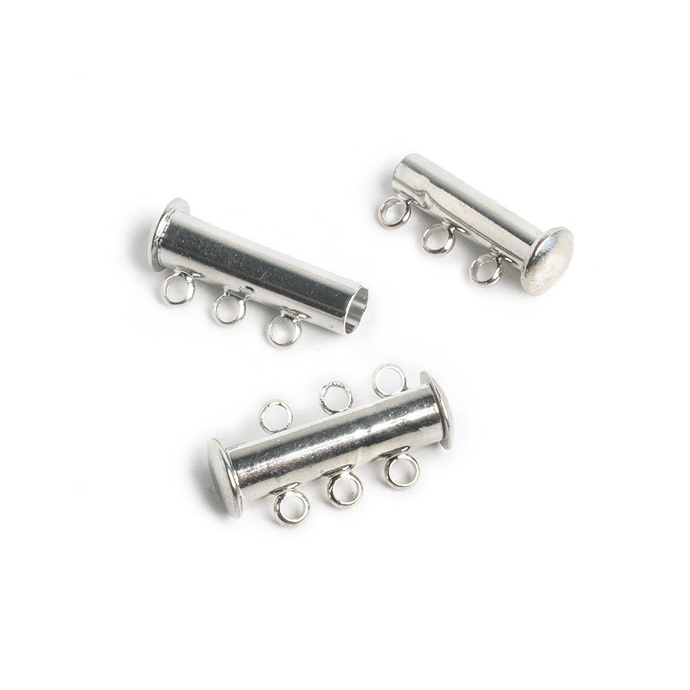 3 Ring Silver plated Magnetic Slider Clasp 1 piece - The Bead Traders