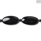 30x15mm & 4mm Black Onyx Plain Oval & Plain Rounds 16 inch 25 beads - The Bead Traders