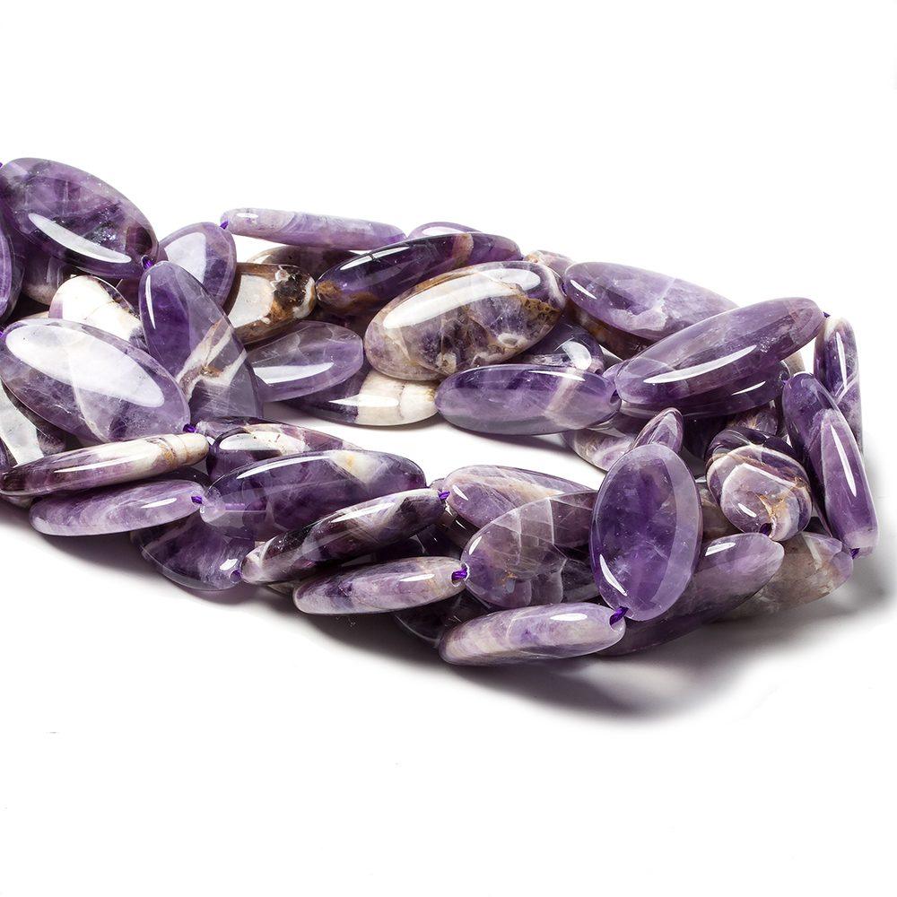 30x15x6mm Cape Amethyst straight drilled plain ovals 15 inch 13 beads - The Bead Traders