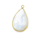 30x17mm Vermeil Bezel Rainbow Moonstone faceted pear Pendant 1 piece - The Bead Traders