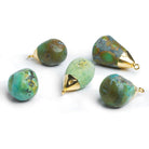 30x18mm Gold Leafed Chinese Turquoise Teardrop Pendant - The Bead Traders