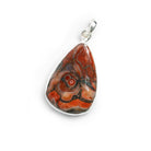 30x20mm Silver Leafed Jasper Pear Pendant 1 Piece - The Bead Traders