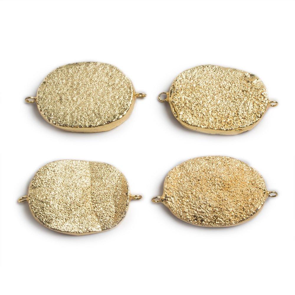 30x22mm Gold plated Oval Drusy Connector 1 focal bead - The Bead Traders