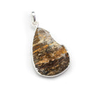 30x22mm Silver Leafed Jasper Pear Pendant 1 Piece - The Bead Traders
