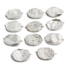 30x22mm Silver plated Oval Drusy Connector 1 focal bead - The Bead Traders