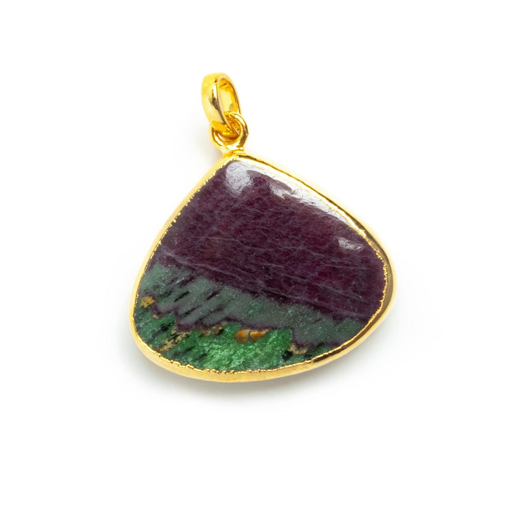 30x25mm Gold Leafed Ruby in Zoisite Heart Pendant 1 Piece - The Bead Traders