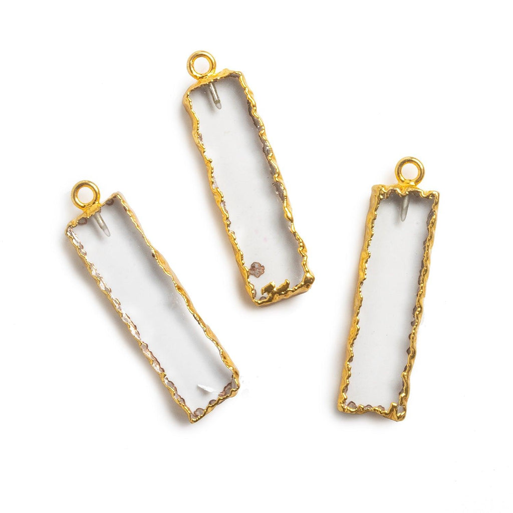 30x8mm Gold Leafed Crystal Quartz Bar Pendant 1 Piece - The Bead Traders