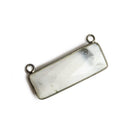 31x11mm Black Gold Bezel Dendritic Agate Bar 2 ring Connector East West 1 pc - The Bead Traders