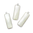31x11mm Black Gold Bezel White Moonstone Bar 1 ring pendant 1 piece - The Bead Traders