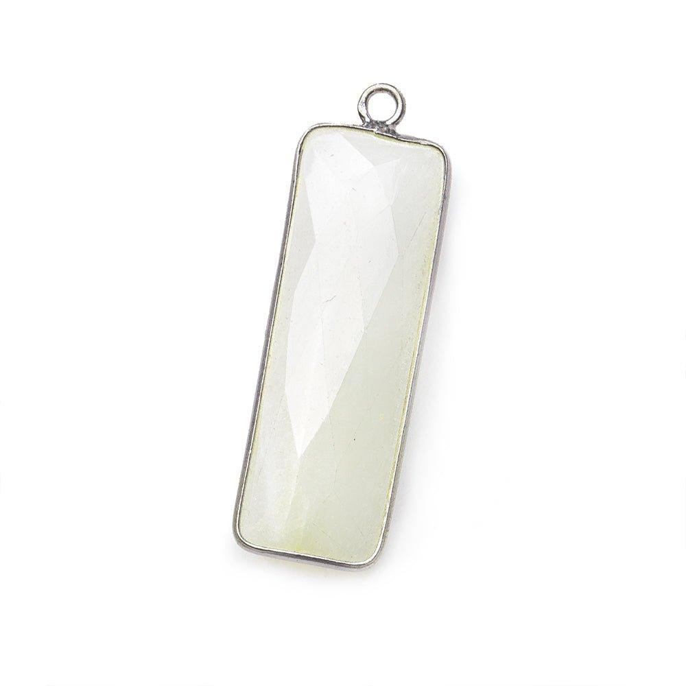 31x11mm Black Gold Bezel White Moonstone Bar 1 ring pendant 1 piece - The Bead Traders