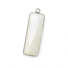31x11mm Black Gold Bezel White Moonstone Bar 1 ring pendant 1 piece - The Bead Traders