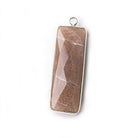 31x11mm Silver Bezel Chocolate Moonstone Bar 1 ring pendant 1 piece - The Bead Traders