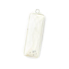 31x11mm Silver Bezel Dendritic Agate Bar 1 ring pendant 1 piece - The Bead Traders
