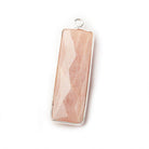 31x11mm Silver Bezel Peach Moonstone Bar 1 ring pendant 1 piece - The Bead Traders