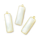 31x11mm Vermeil Bezel White Moonstone Bar 1 ring pendant 1 piece - The Bead Traders