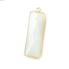 31x11mm Vermeil Bezel White Moonstone Bar 1 ring pendant 1 piece - The Bead Traders
