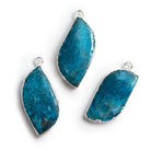 31x14mm Silver Leafed Apatite Fancy Marquise Pendant 1 Bead - The Bead Traders