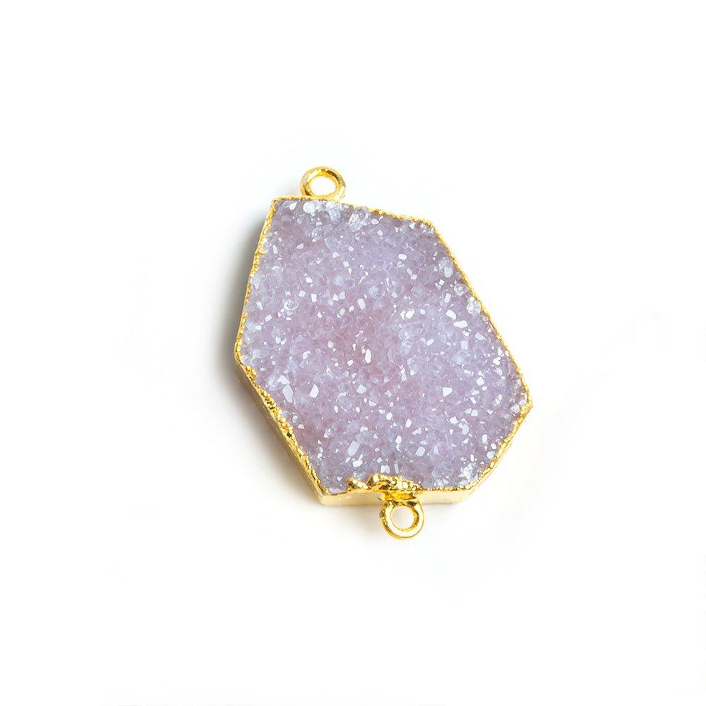 31x18mm Gold Leafed Lilac Drusy Connector 1 piece - The Bead Traders