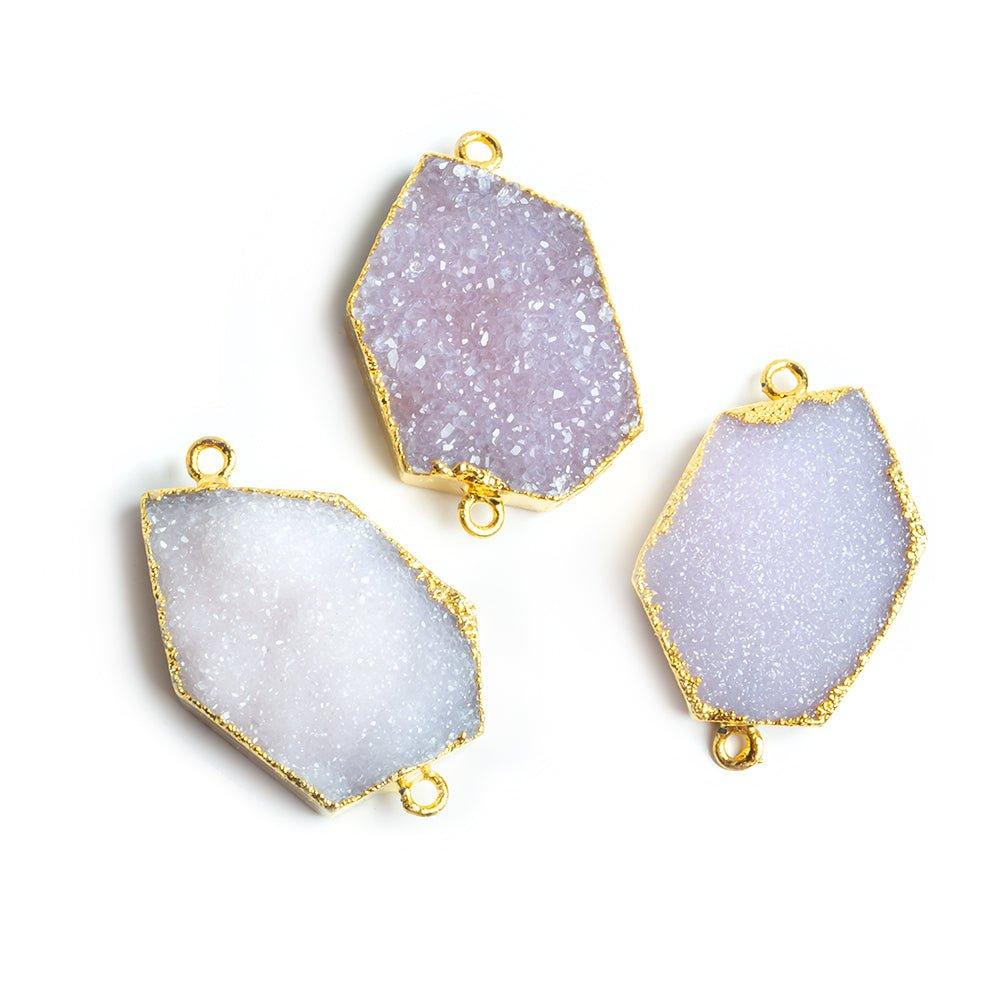 31x18mm Gold Leafed Lilac Drusy Connector 1 piece - The Bead Traders