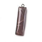 31x9mm Black Gold Bezel Chocolate Moonstone Unfaceted Bar pendant 1 piece - The Bead Traders