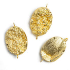 32x18mm Gold Leafed Drusy Oval Connector 1 Bead - The Bead Traders