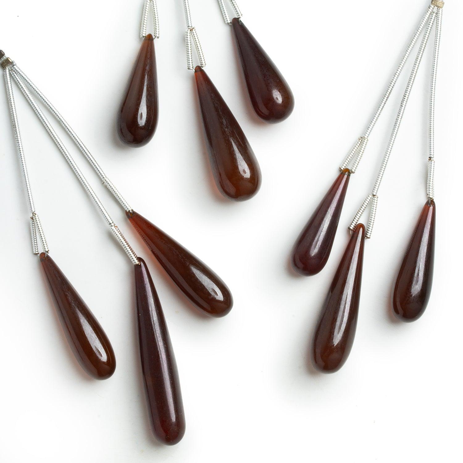 32x7mm Chalcedony Plain Teardrop Focals 3 Beads - The Bead Traders