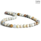 8mm Matte Fossilized Coral Plain Rounds 15 inch 45 beads - The Bead Traders