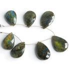 33x22mm Labradorite Faceted Pears 7.5 inch 7 beads - The Bead Traders