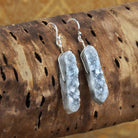 33x8mm Drusy Natural Crystal Columns - Set of 2 - The Bead Traders