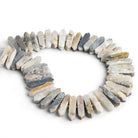 33x8mm Mystic Drusy Natural Crystal Columns 16 inch 45 beads - The Bead Traders