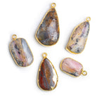 34x19mm Gold Leafed Multigem Focals - Lot of 5 - The Bead Traders