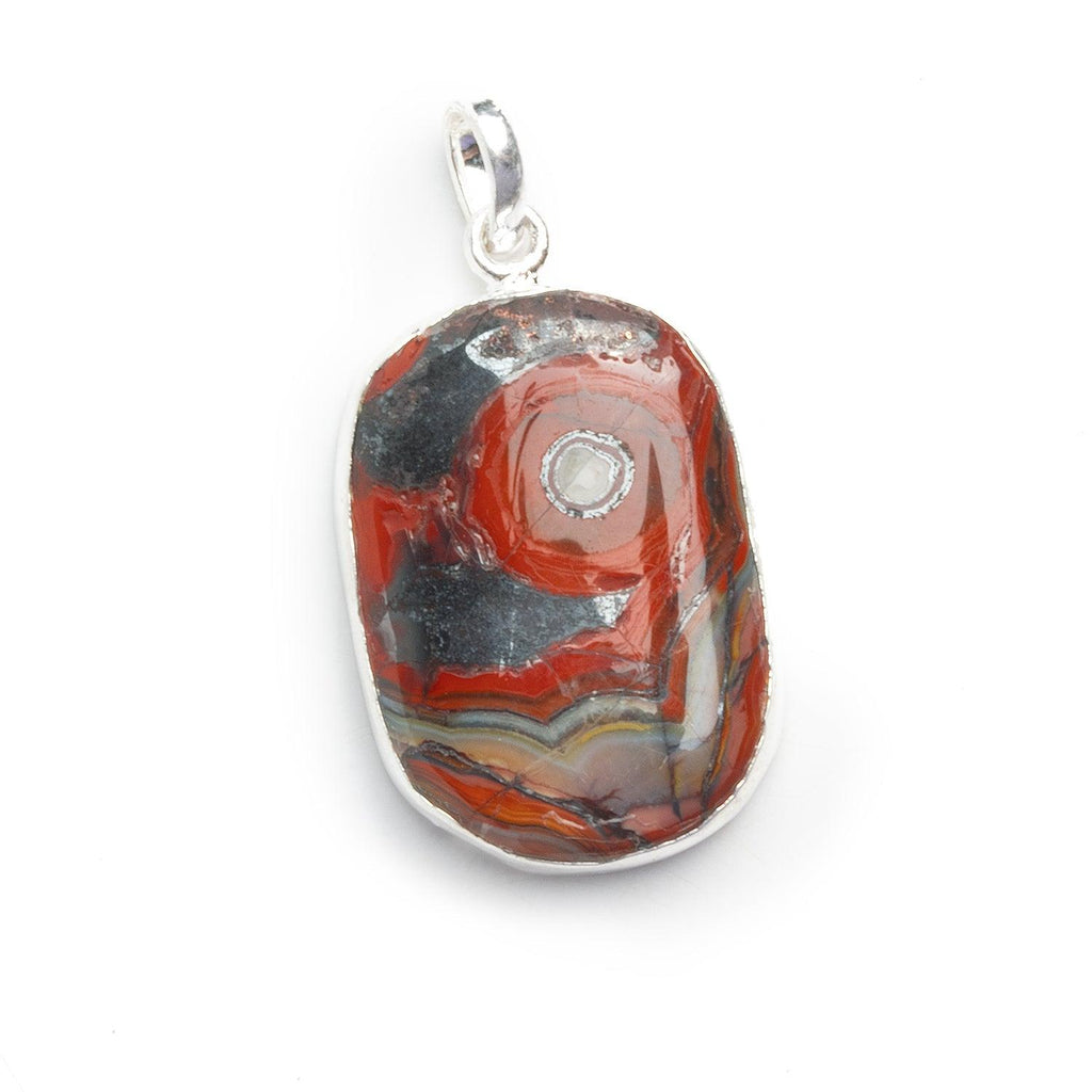 34x21mm Silver Leafed Jasper Pendant 1 Piece - The Bead Traders