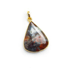 34x24mm Gold Leafed Jasper Pear Pendant 1 Piece - The Bead Traders