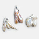 34x32mm Silver Leafed Pearl Pendant 1 piece - The Bead Traders