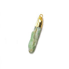 34x6mm Gold Leafed Green Kyanite Natural Crystal Pendant 1 piece - The Bead Traders