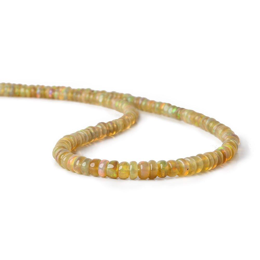 3.5-4.5mm Dark Golden Ethiopian Opal Plain Rondelle Beads 15 inch 165 pieces - The Bead Traders