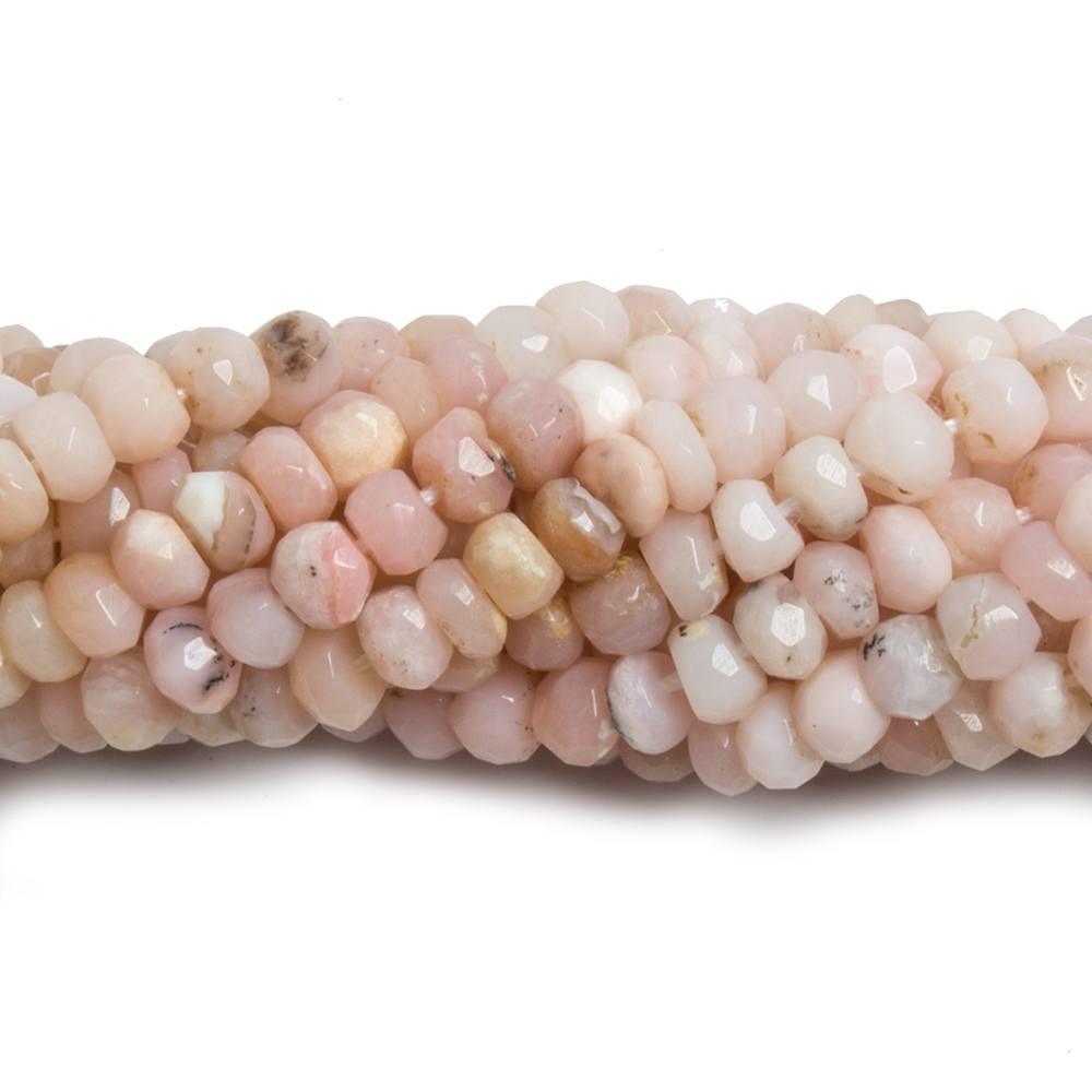 3.5-4.5mm Shaded Pink Peruvian Opal faceted rondelle beads 13 inch 125 pieces - The Bead Traders