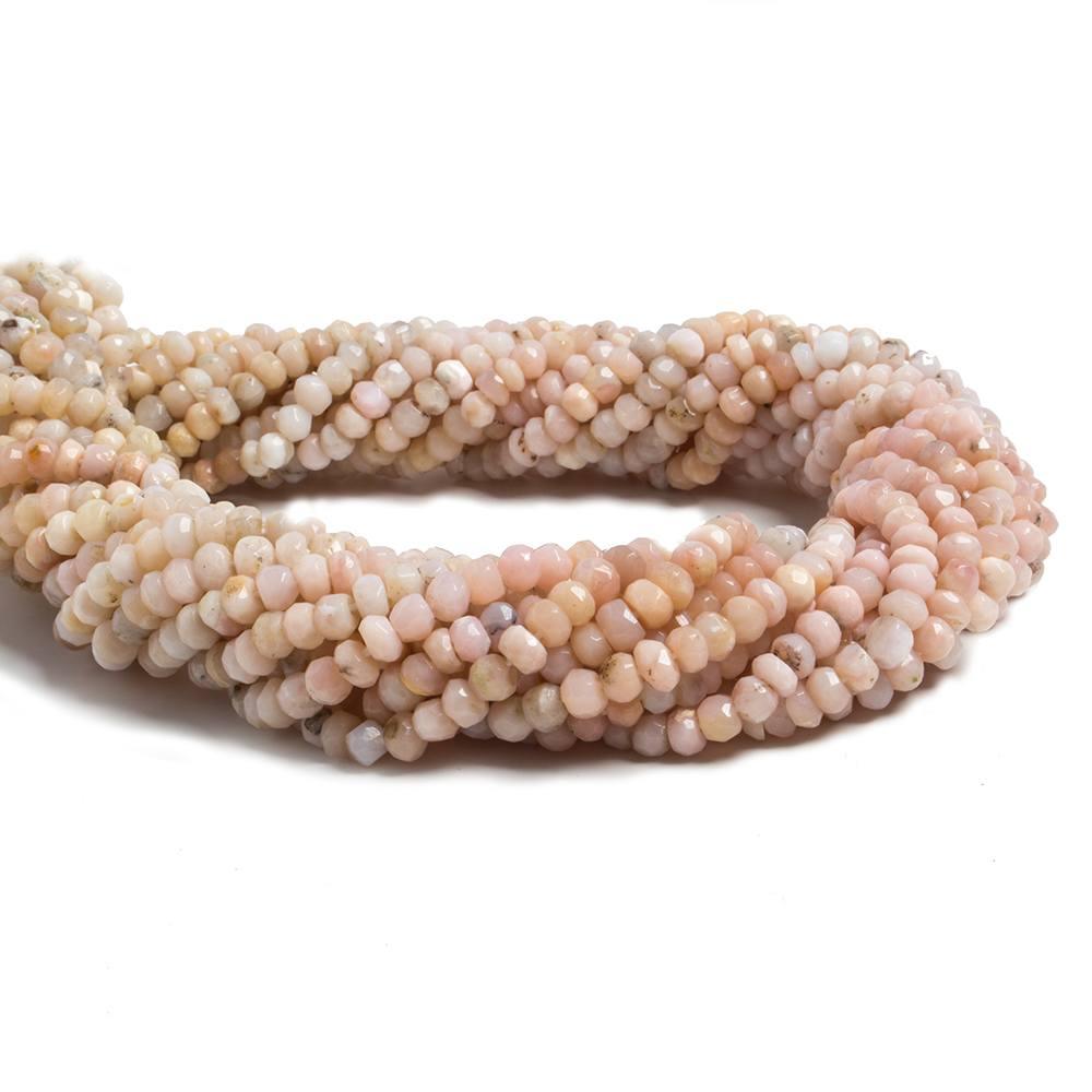 3.5-4.5mm Shaded Pink Peruvian Opal faceted rondelle beads 13 inch 125 pieces - The Bead Traders