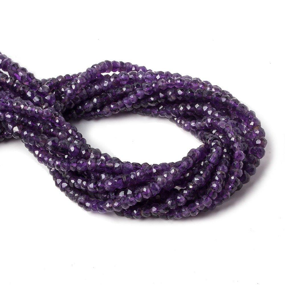 3.5-4mm Amethyst Faceted Rondelle Beads 13 inches 100 beads - The Bead Traders