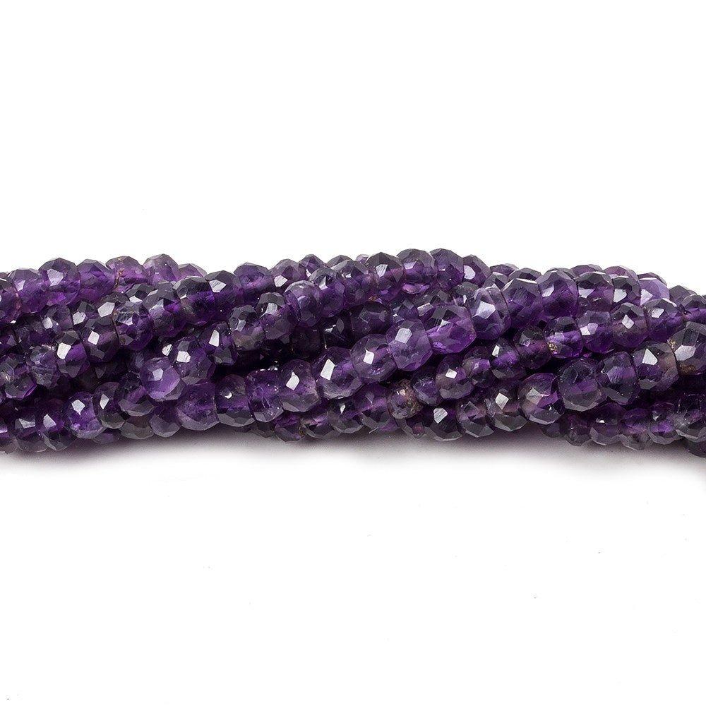 3.5-4mm Amethyst Faceted Rondelle Beads 13 inches 100 beads - The Bead Traders