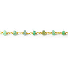 3.5-4mm Emerald faceted rondelle Gold plated Chain by the foot 43 pieces - The Bead Traders