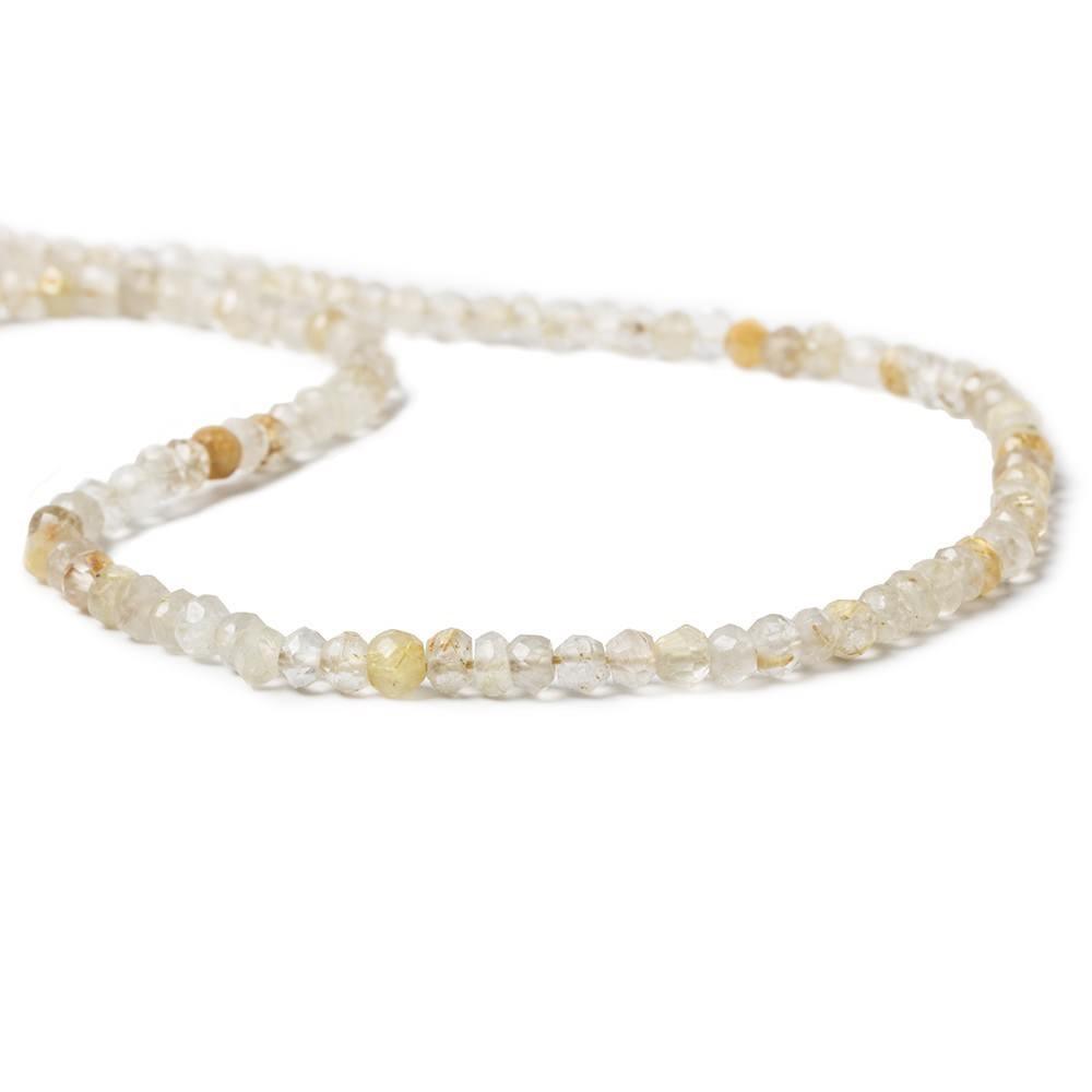 3.5-4mm Golden Rutilated Quartz Faceted Rondelle Beads 13.5 inch 116 pieces - The Bead Traders
