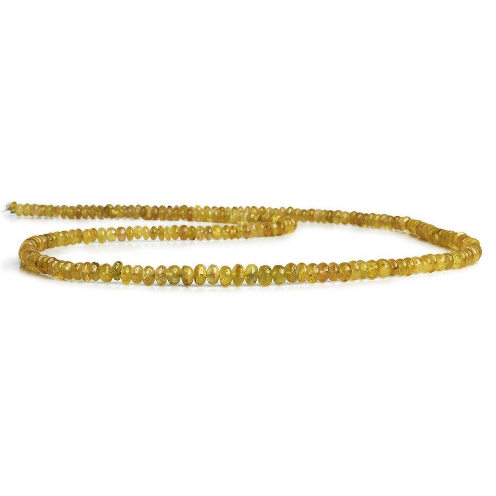3.5-4mm Golden Tourmaline Plain Rondelle Beads 18 inch 210 pieces - The Bead Traders