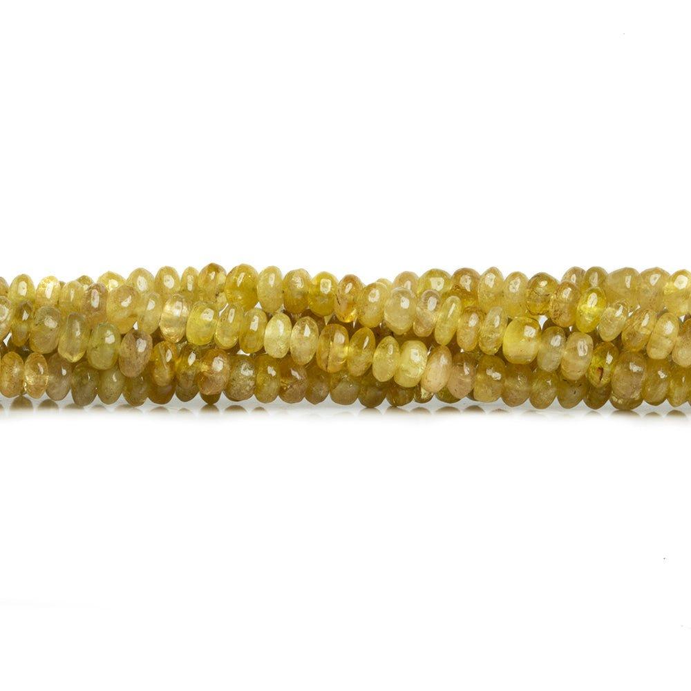 3.5-4mm Golden Tourmaline Plain Rondelle Beads 18 inch 210 pieces - The Bead Traders