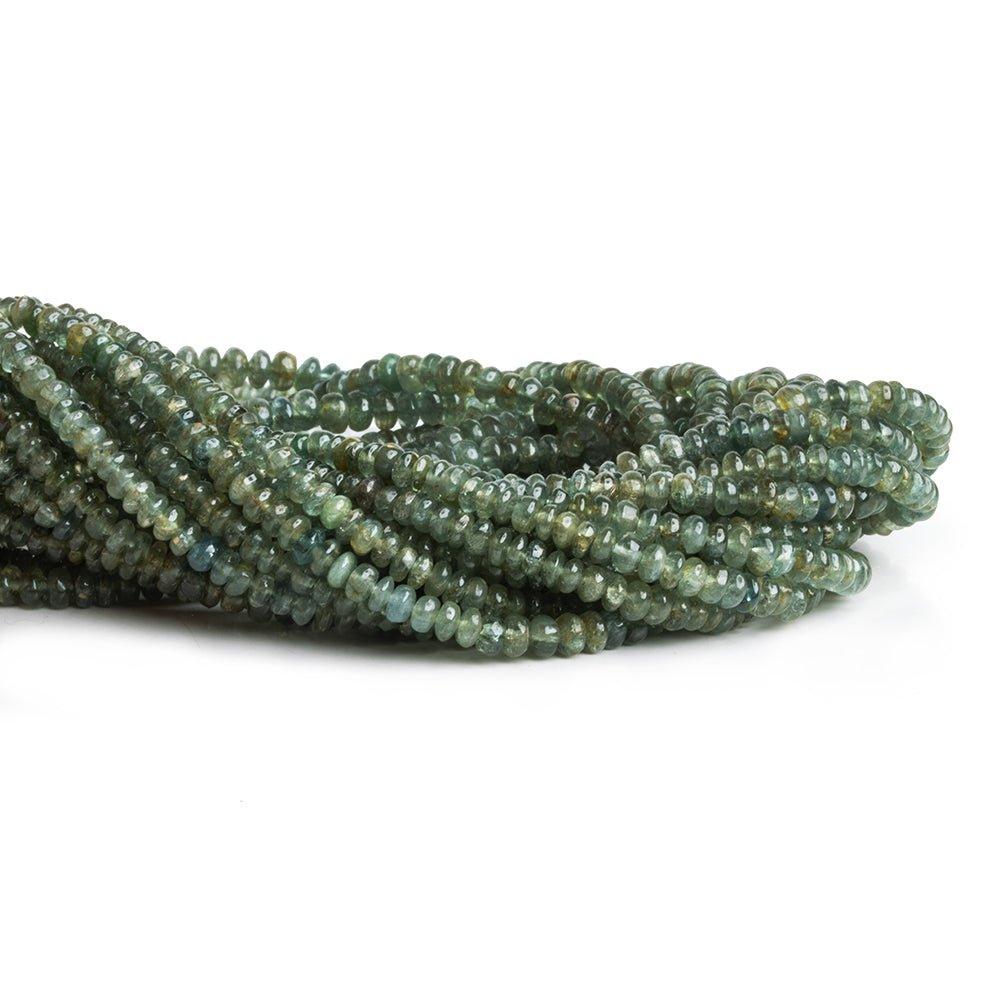 3.5-4mm Indicolite Tourmaline Plain Rondelle Beads - The Bead Traders