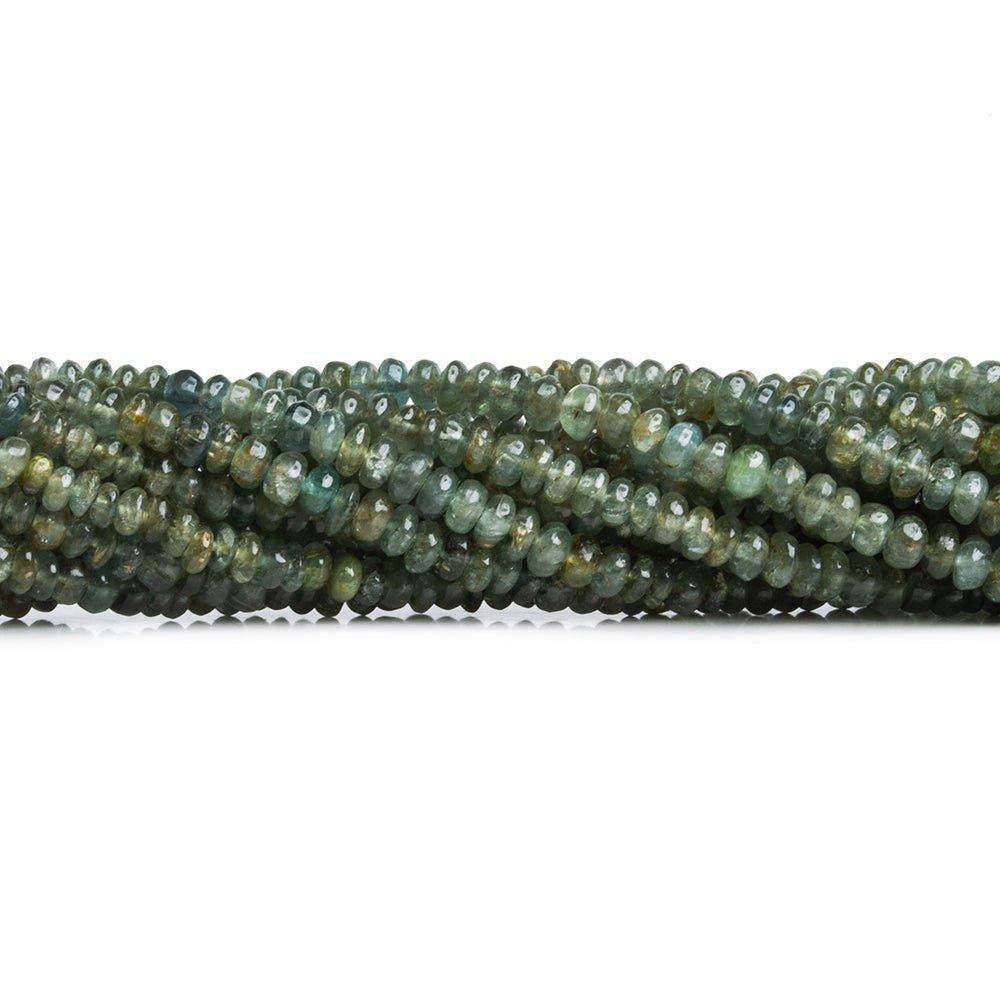 3.5-4mm Indicolite Tourmaline Plain Rondelle Beads - The Bead Traders