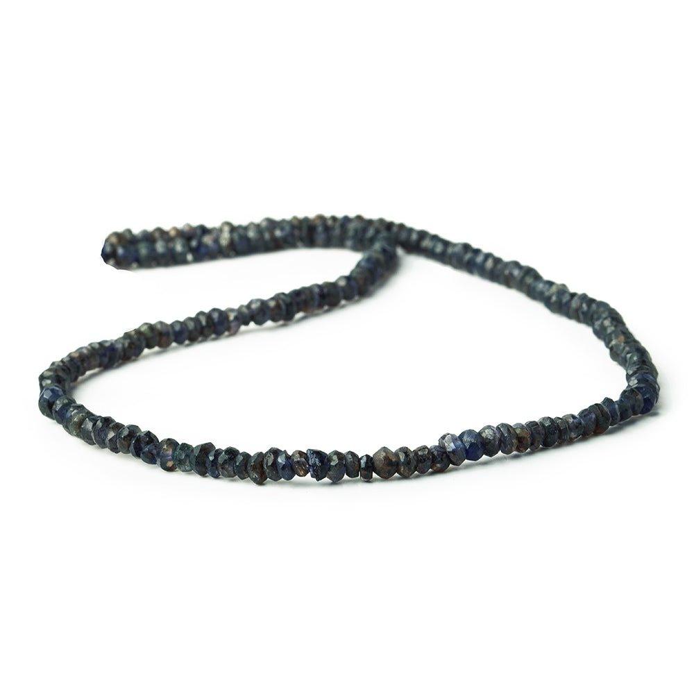 3.5-4mm Iolite native faceted rondelles 13 inch 135 beads - The Bead Traders