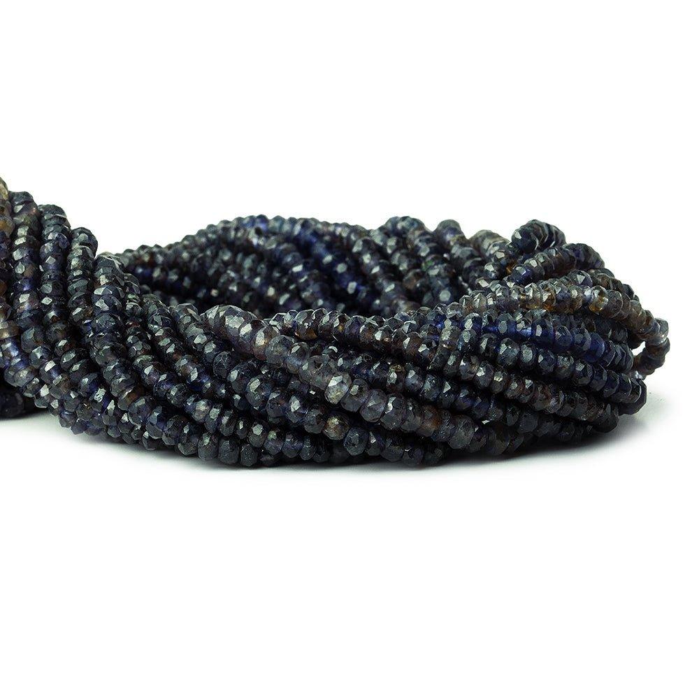 3.5-4mm Iolite native faceted rondelles 13 inch 135 beads - The Bead Traders